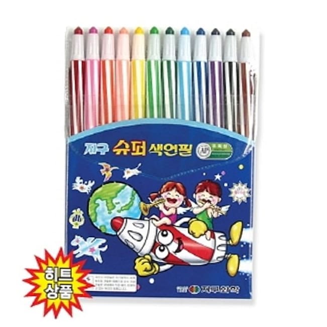 12색 슈퍼지구색연필 사무용품 문구 사인펜 색연필