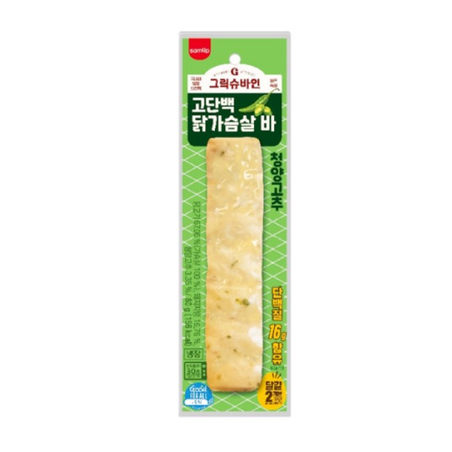 에스피씨삼립 그릭슈바인 고단백 닭가슴살바 청양고추