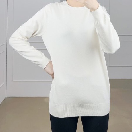 여성 라운드넥 봄 가을 긴팔 니트 셔츠