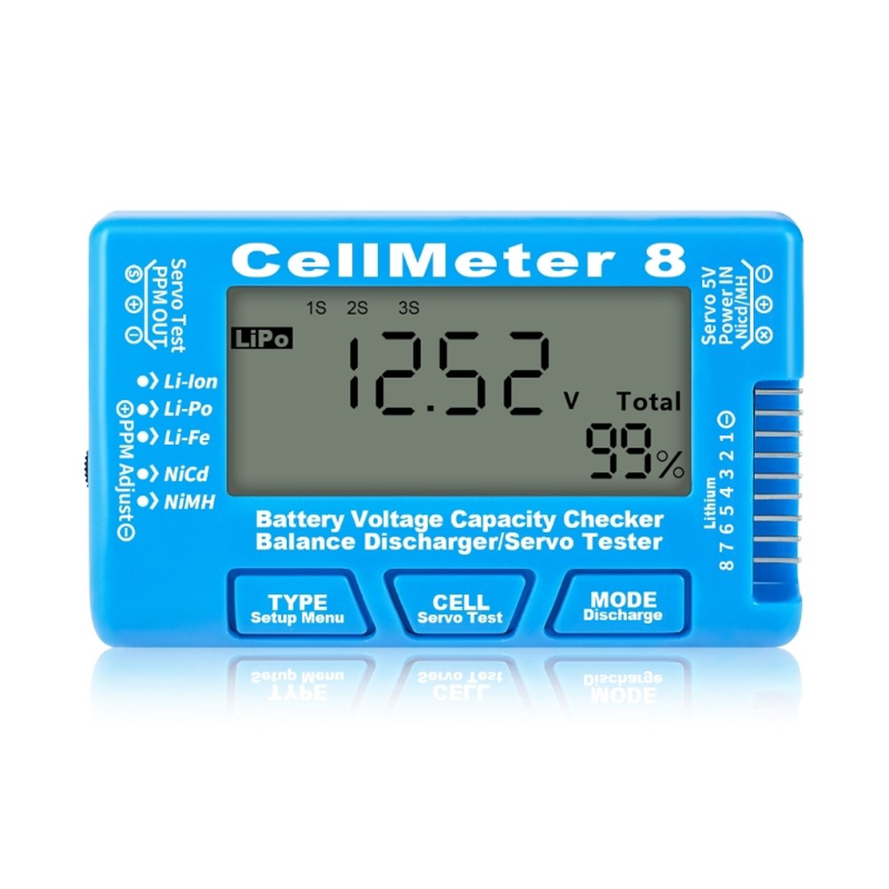 M6CF LCD-CellMeter 8 배터리 전압 용량 검사기 밸런스 방전기 서보 테스터