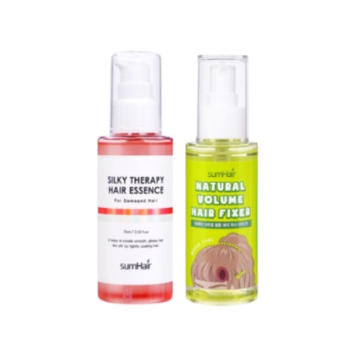 썸헤어 실키 테라피 헤어 에센스 75ml + 내추럴 볼륨 헤어 픽서 머스캣 75ml