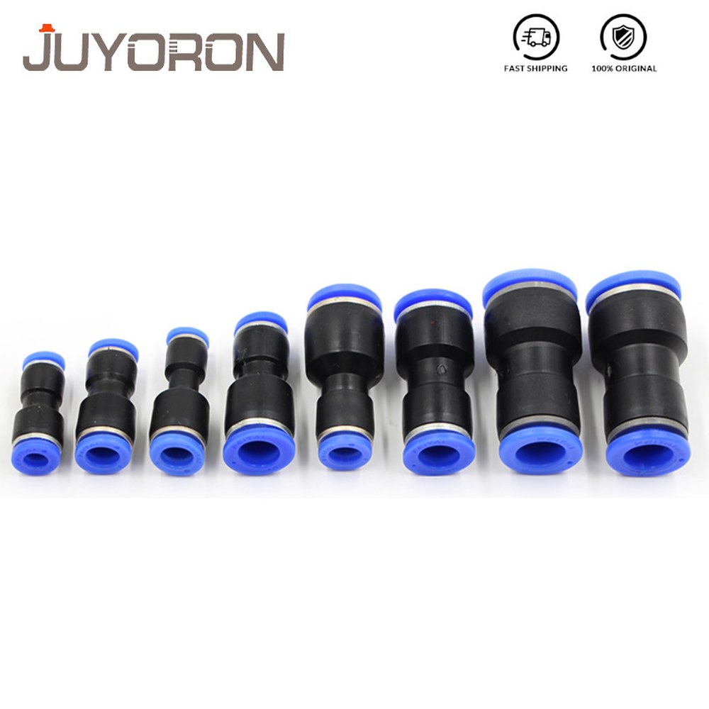 5 개 갑 PG 공압 피팅 2 웨이 스트레이트 커넥터 직경 튜브 에어 호스 용 8mm-6mm 6mm-4mm 감소