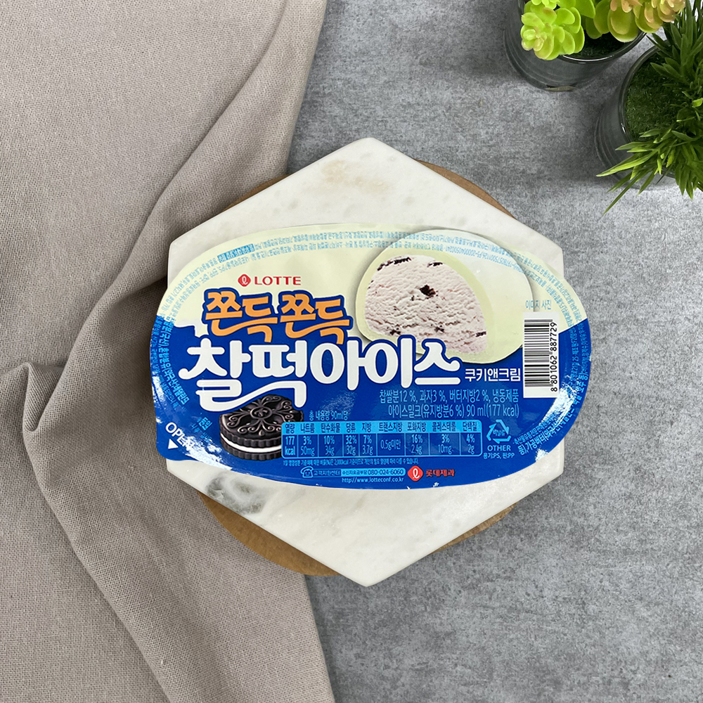 롯데웰푸드 찰떡아이스쿠키앤크림 20개