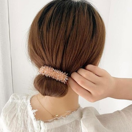 큐빅 와이어 머리끈 올림머리 당고머리