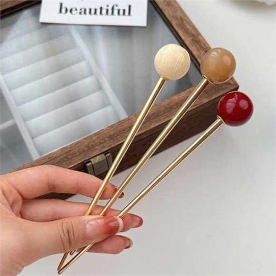 여자 봄 가을 올림머리 비녀 볼포인트 캐주얼 머리핀