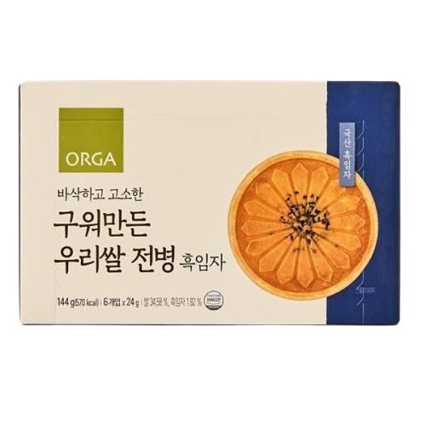 올가홀푸드 구워만든 우리쌀 전병 흑임자 144g