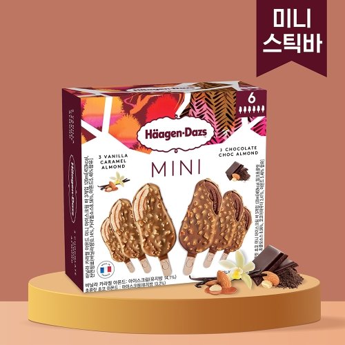 제너럴밀스 하겐다즈 하겐다즈 아이스크림 미니스틱바 6개입 바닐라앤초콜릿 X 3개