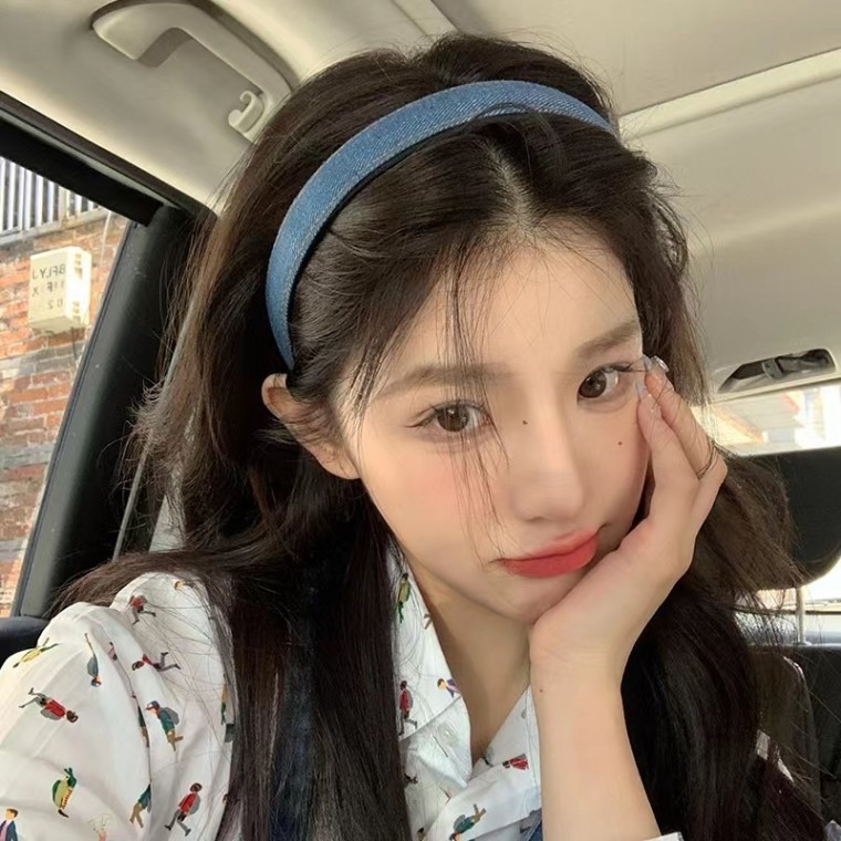 핸드메이드 데님 헤어밴드 머리띠 데일리 연예인 헤어 악세사리