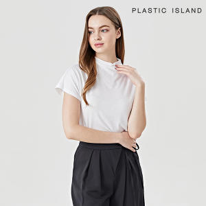 플라스틱아일랜드 하프 하이넥 무지 심플 반팔 티셔츠 플라스틱아일랜드 PLASTICKISLAND PPTWT044 102055