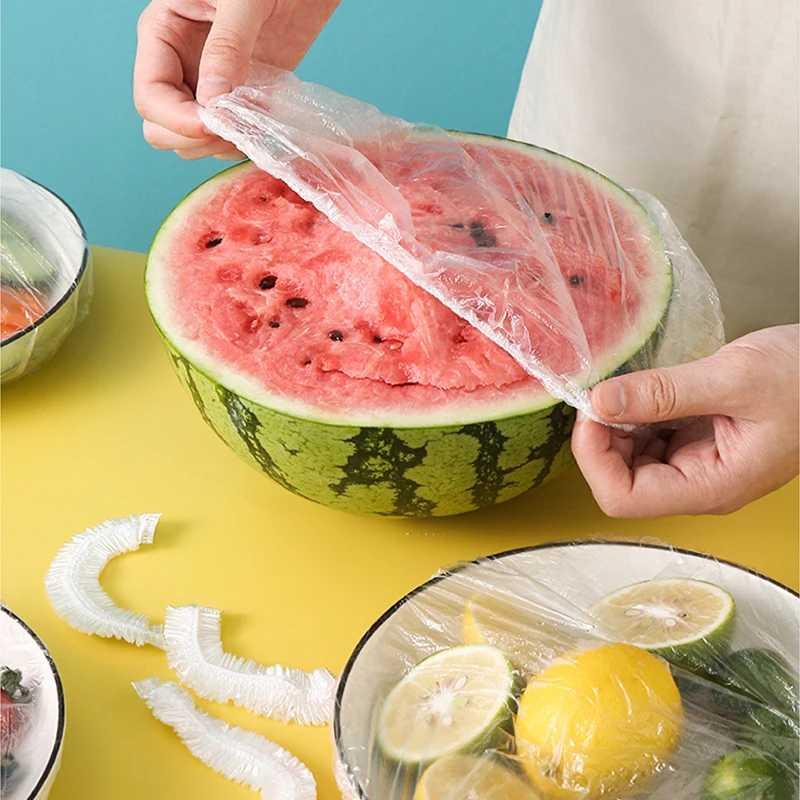 밥상덮개 일회용 식품 커버 플라스틱 랩 고무줄 뚜껑 과일 그릇 보관 주방 신선한 유지 필름