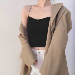 여자 나시 티셔츠 캡내장 레이어드 코디 클럽