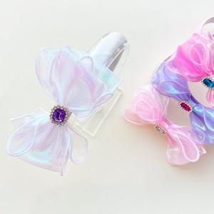 분홍공주 오로라 큐빅 리본 헤어밴드