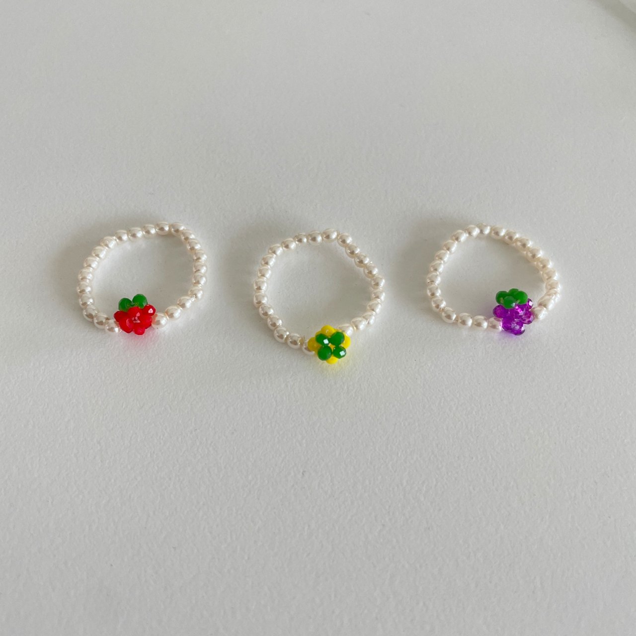 이쁜 과일 비즈 진주 고무줄반지 9890940