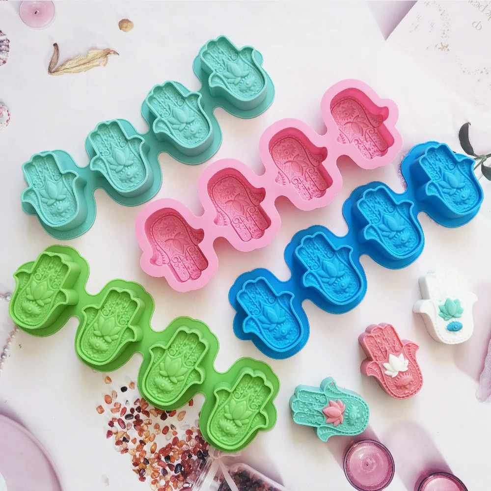 3D 연꽃 수제 비누 실리콘 몰드 DIY 파티마 케이크 촛불 크리스탈 에폭시 장식