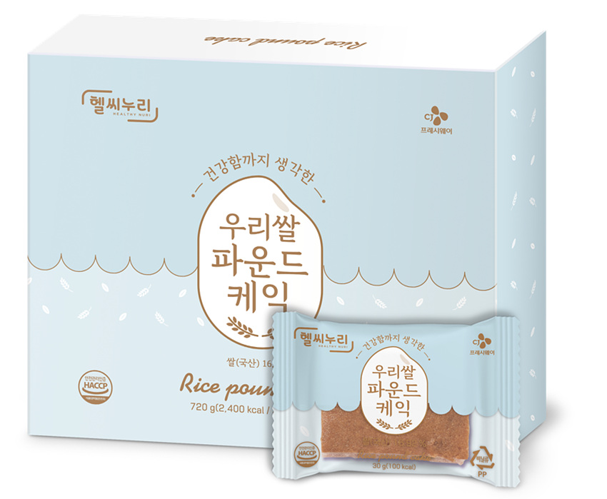 CJ제일제당 헬씨누리 우리쌀파운드케익 720g 30g x 24개