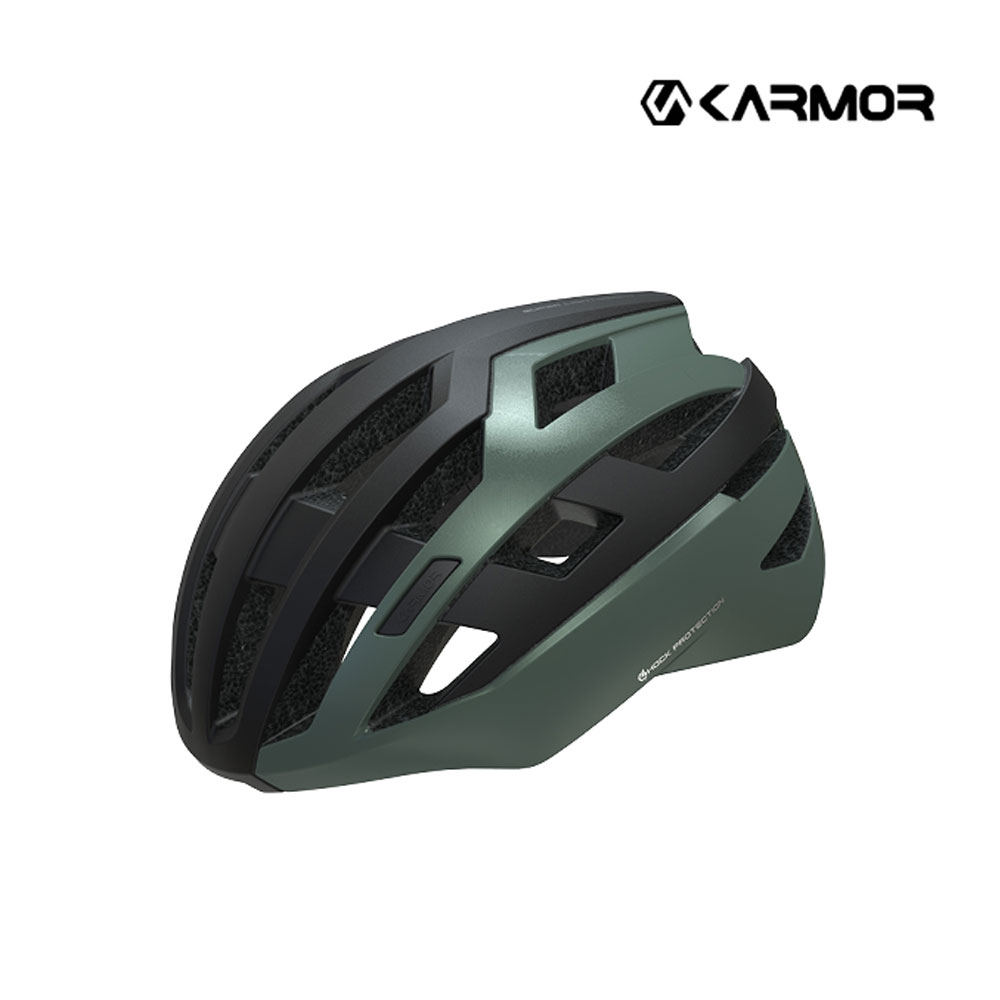 카머 KARMOR 카머 아이오스 아시안 핏 자전거 헬멧 cm 노블그린블랙 1개