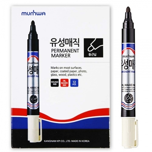 문화 유성매직 12개입 -검정