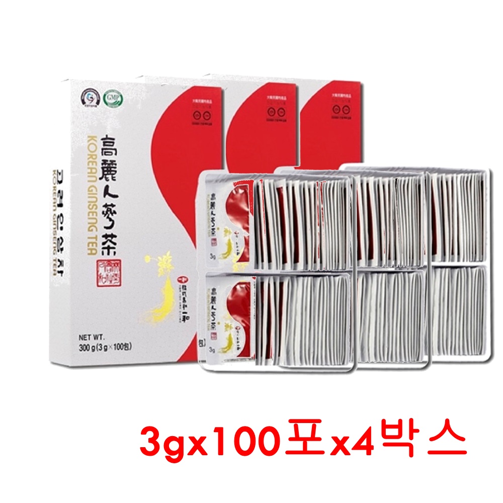 일화 인삼차 과립 고려 인삼 농축액 가루 홍삼차 국산 진세노사이드 10mg g 건강기능식품 면역력 피로 3gx100포x3박스