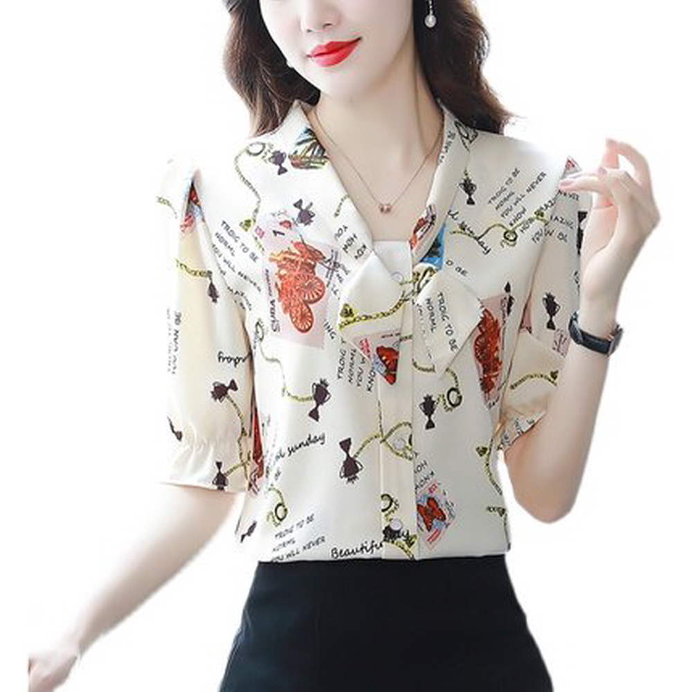 블라우스 리본 결혼식 쉬폰 하객룩 레니본