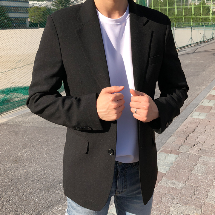 아는지인협력업체 남자 캐주얼 자켓 정장 마이 One Color