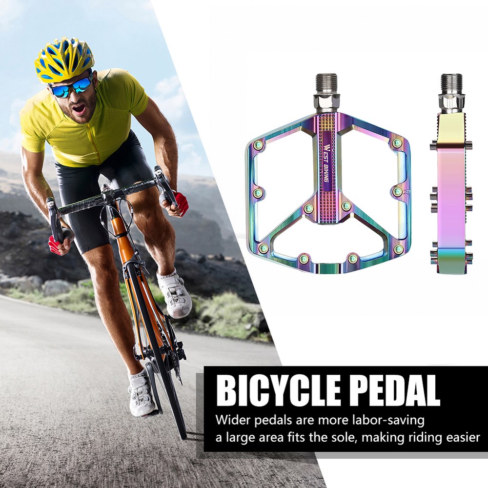 서쪽 자전거 알루미늄 합금 발판 중공 미끄럼 방지 베어링 산악 MTB 풋 페달 부드러운 부품 액세서리
