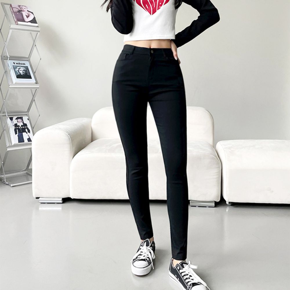 여성 스판 스키니팬츠 1P 데일리 슬림 봄가을 바지