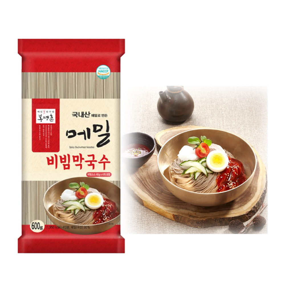봉평농원 봉평촌 봉 촌 국내산 메밀비빔막국수 비빔소스포함 600g 3개