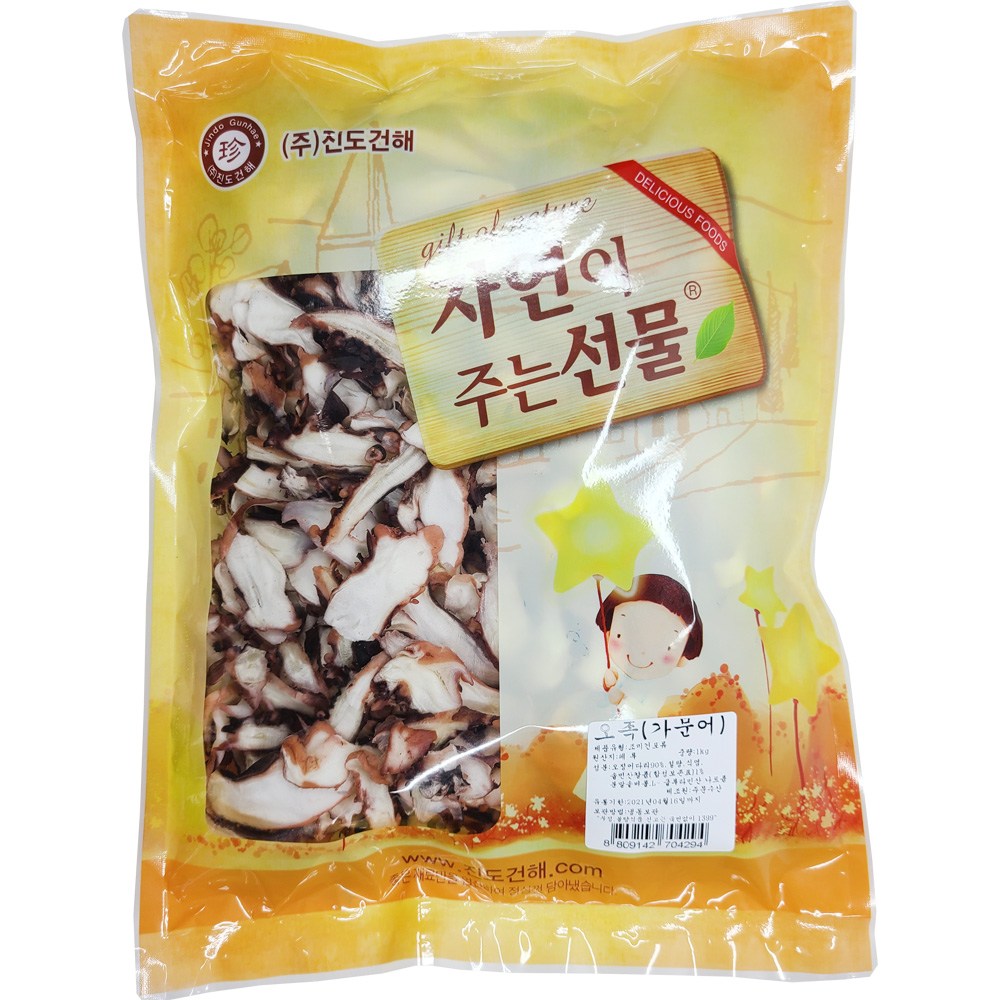 진도건해 국내가공 가문어 오족 슬라이스 300g 1개