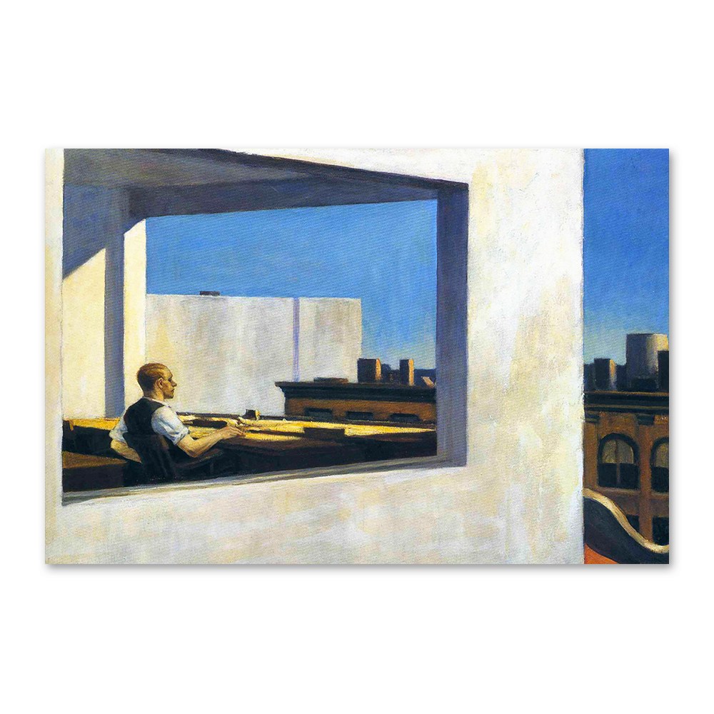 더아트컴퍼니 에드워드 호퍼 명화 대형 캔버스 그림 액자 16 작은 도시의 사무실 03 10호 60x40 cm