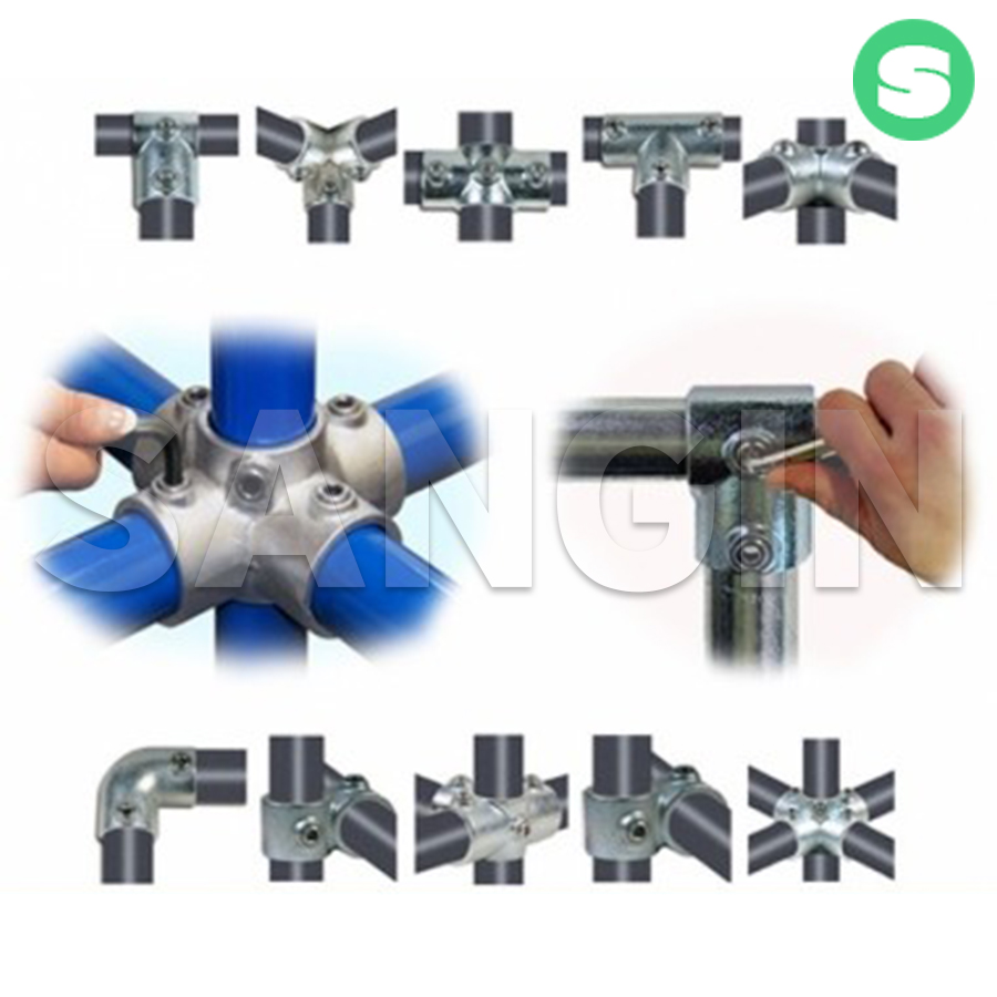 원형 25 32 48 파이프조인트 무용접간편조립 파이프조인트 DIY 선반제작 파이프연결 주차장 미니하우스 상인농자재 원형파이프 149 1개