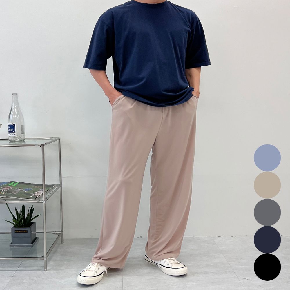남자 여름 아이스 일자바지 찰랑 와이드 쿨 팬츠
