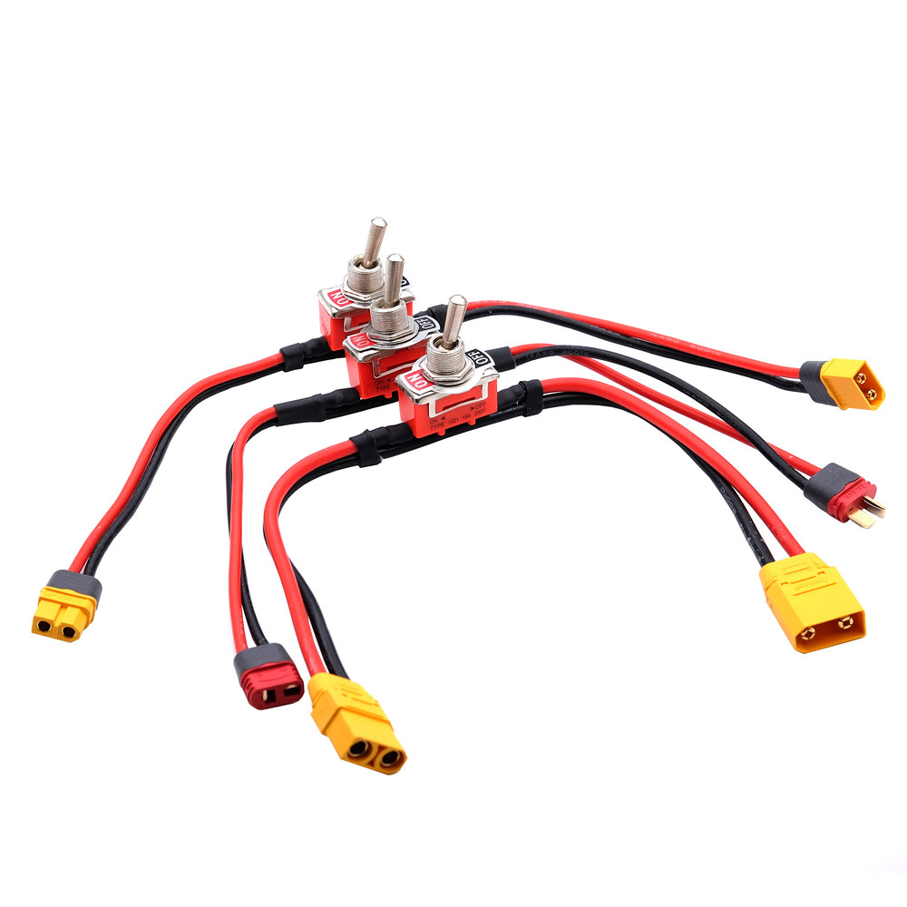 대전류 고부하 스위치 AMASS XT60 T-플러그 전원 ON-OFF 토글 eBike RC 비행기 ESC 모터 연결 1214AWG