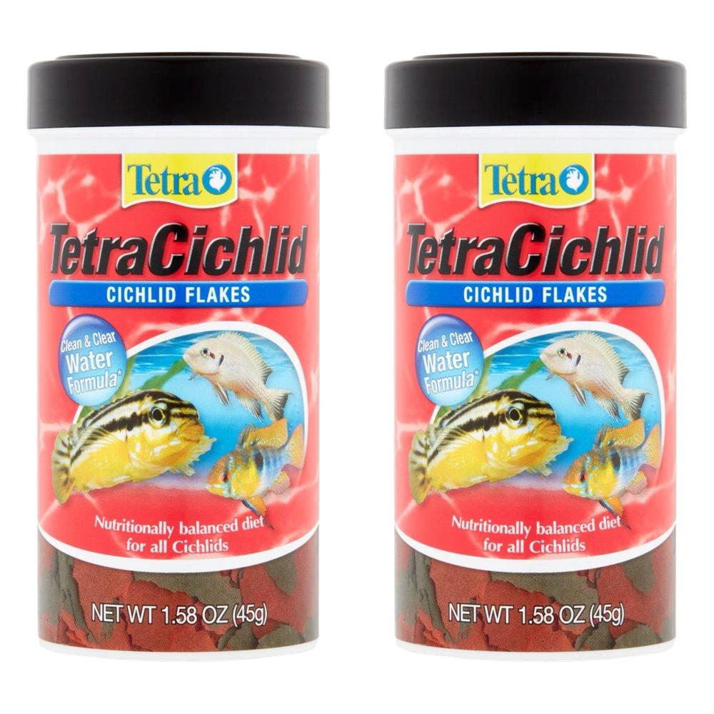Tetra 테트라 시클리드 피쉬 푸드 플레이크 45g 2팩 Cichlid Fish Food Flakes 1 58 oz 2개