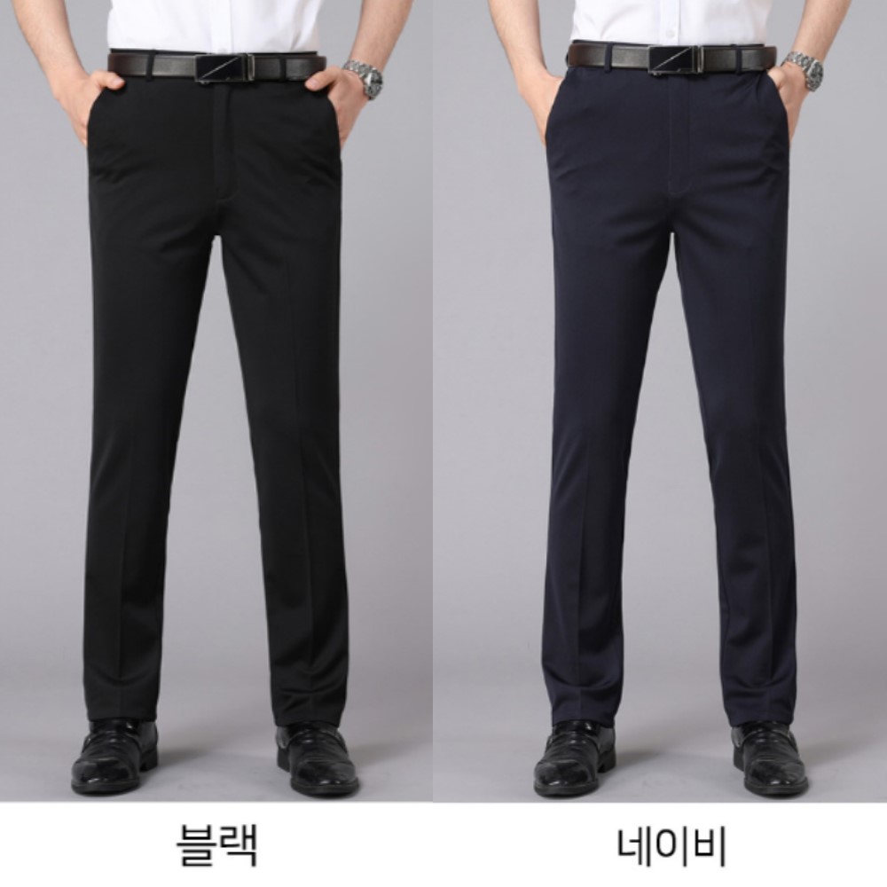 남자 겨울 기모슬랙스 융 슬림 스판 정장바지 등산바지 골프바지