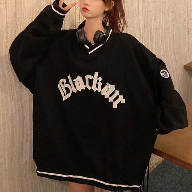 겨울 가을 기모 안감 브이넥 맨투맨 데일리룩