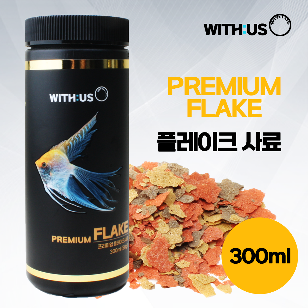 위더스 프리미엄 플레이크 300 열대어 관상어 엔젤 구피 네온 몰리 테트라 플래티 부상성 먹이 사료 1개
