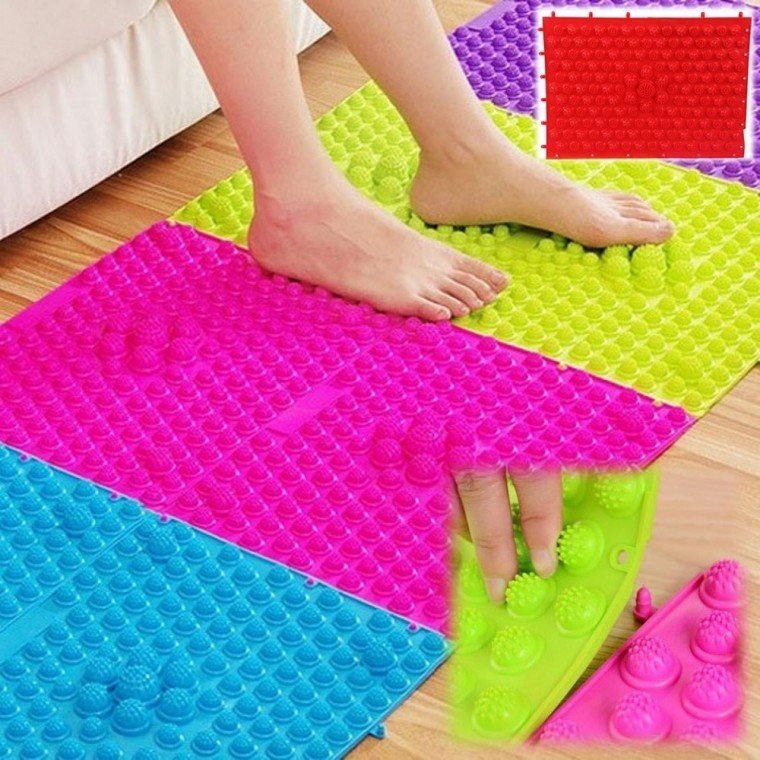 가정용 발마사지 지압매트-레드컬러 DIY 지압판 TPE 퍼즐식 조립식매트