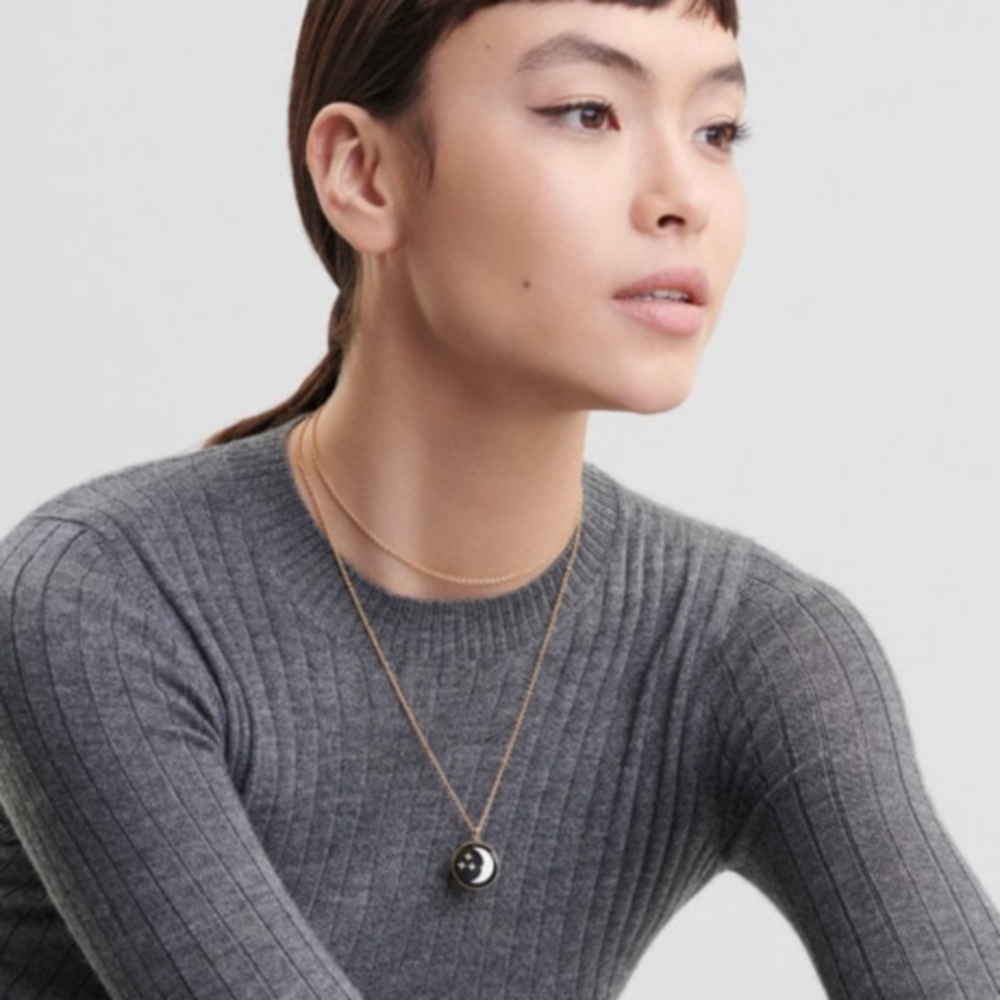 DIOR 로즈 셀레스트 메달 목걸이 JSAM95003 0000