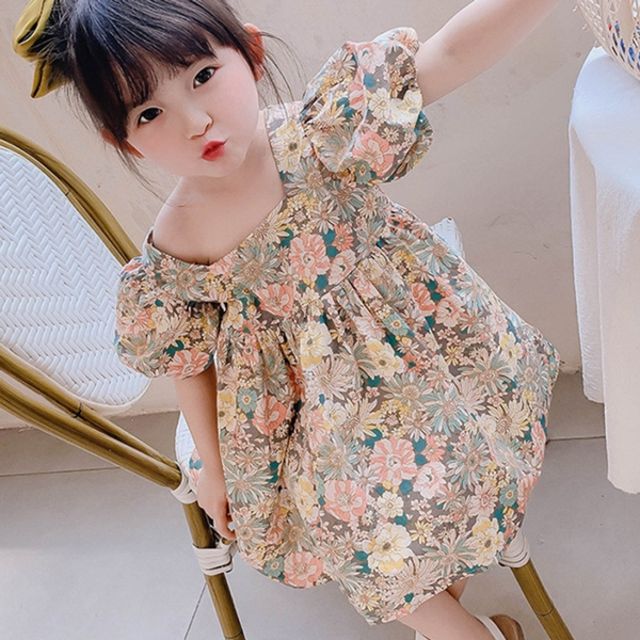 가든 스퀘어넥 아동 벌룬반팔원피스 205161