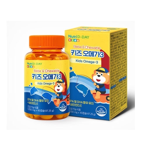 뉴트리디데이 베베 앤 츄어블 키즈 오메가3 1050mg x 45캡슐