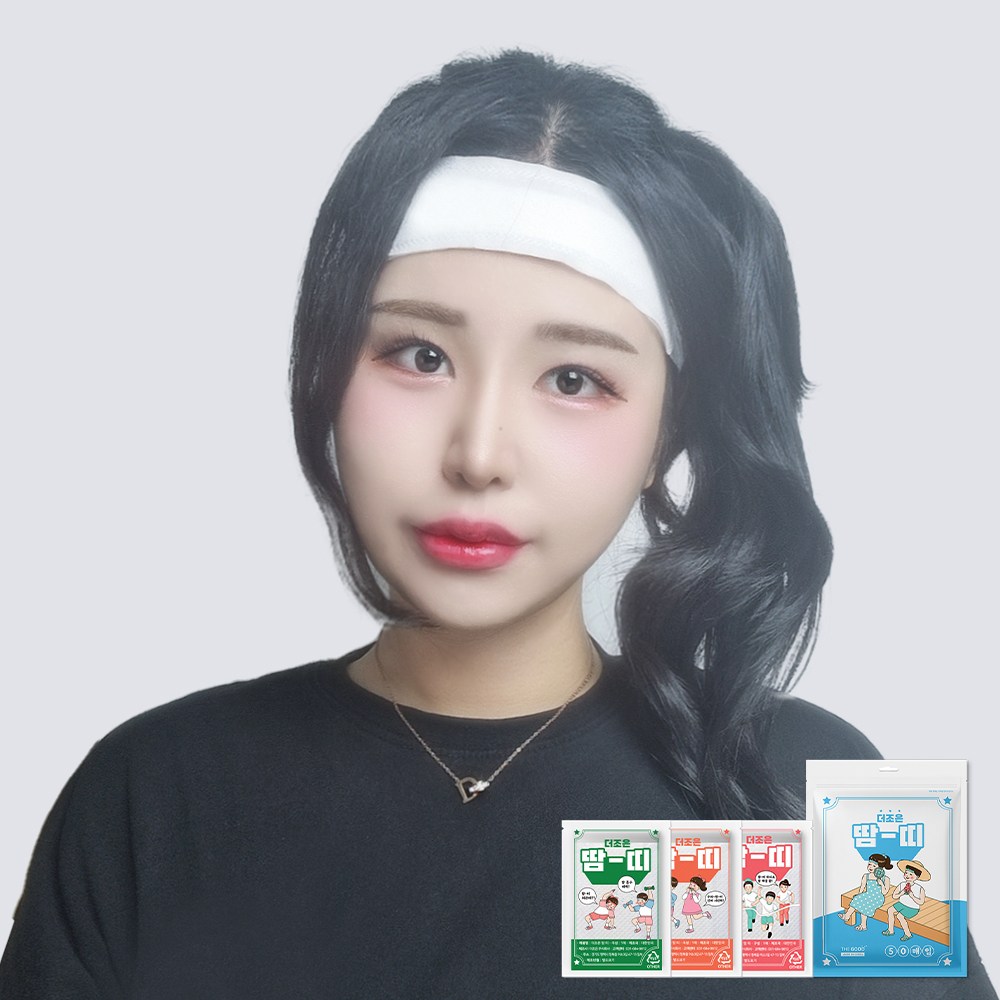 더조은 더조은 땀띠 땀 흡수 헤어밴드 50매입 땀흡수패드 이마 땀흐름 방지