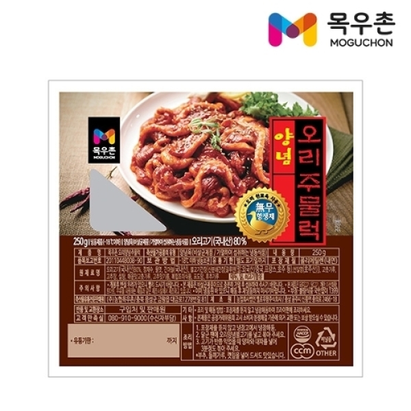 목우촌 목우촌 무항생제 양념 오리주물럭 250g 3팩
