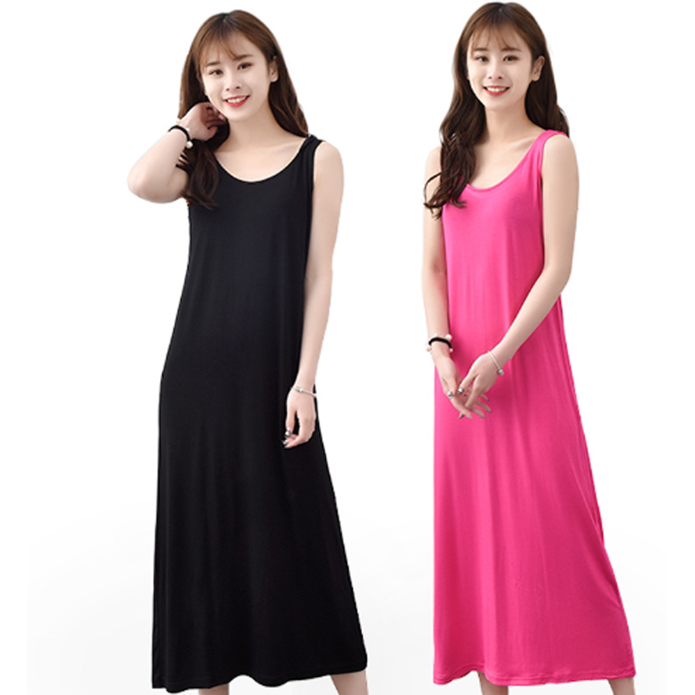 퍼스트클로 데일리 슬림 민소매 롱 나시 원피스 GHW103