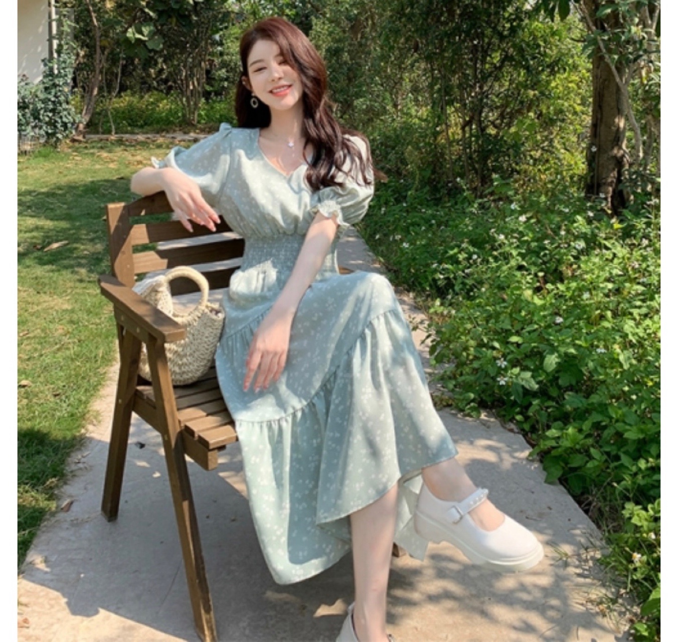플라워 쉬폰 캉캉 원피스