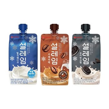 롯데웰푸드 설레임 3종 30개 밀크 쿠앤크 까페라떼