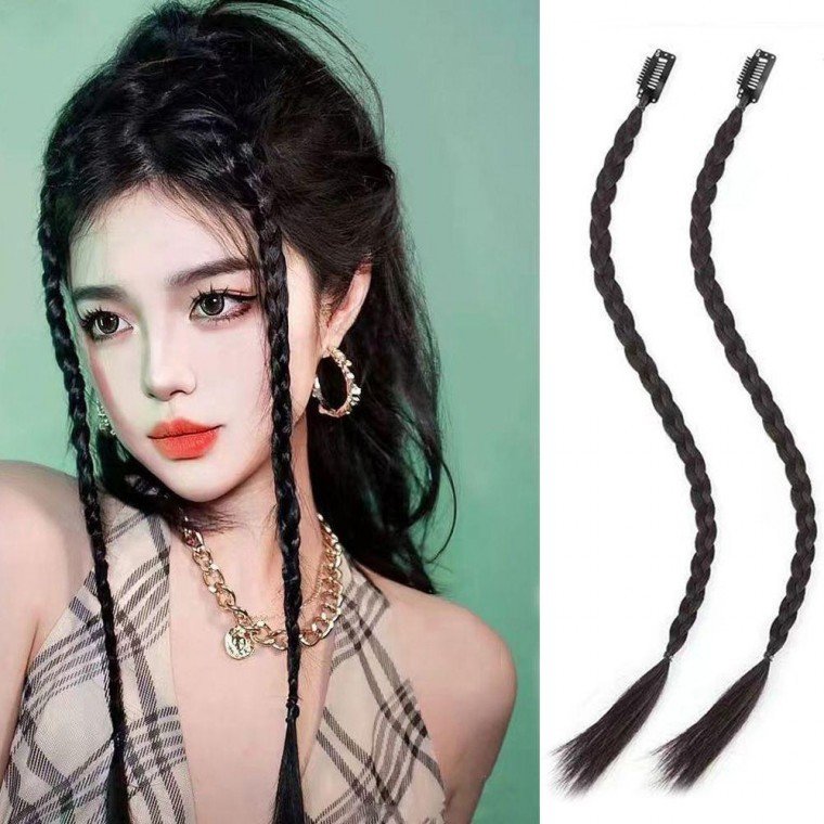 여성 앞머리 더듬이 스타일 똑딱이 헤어피스