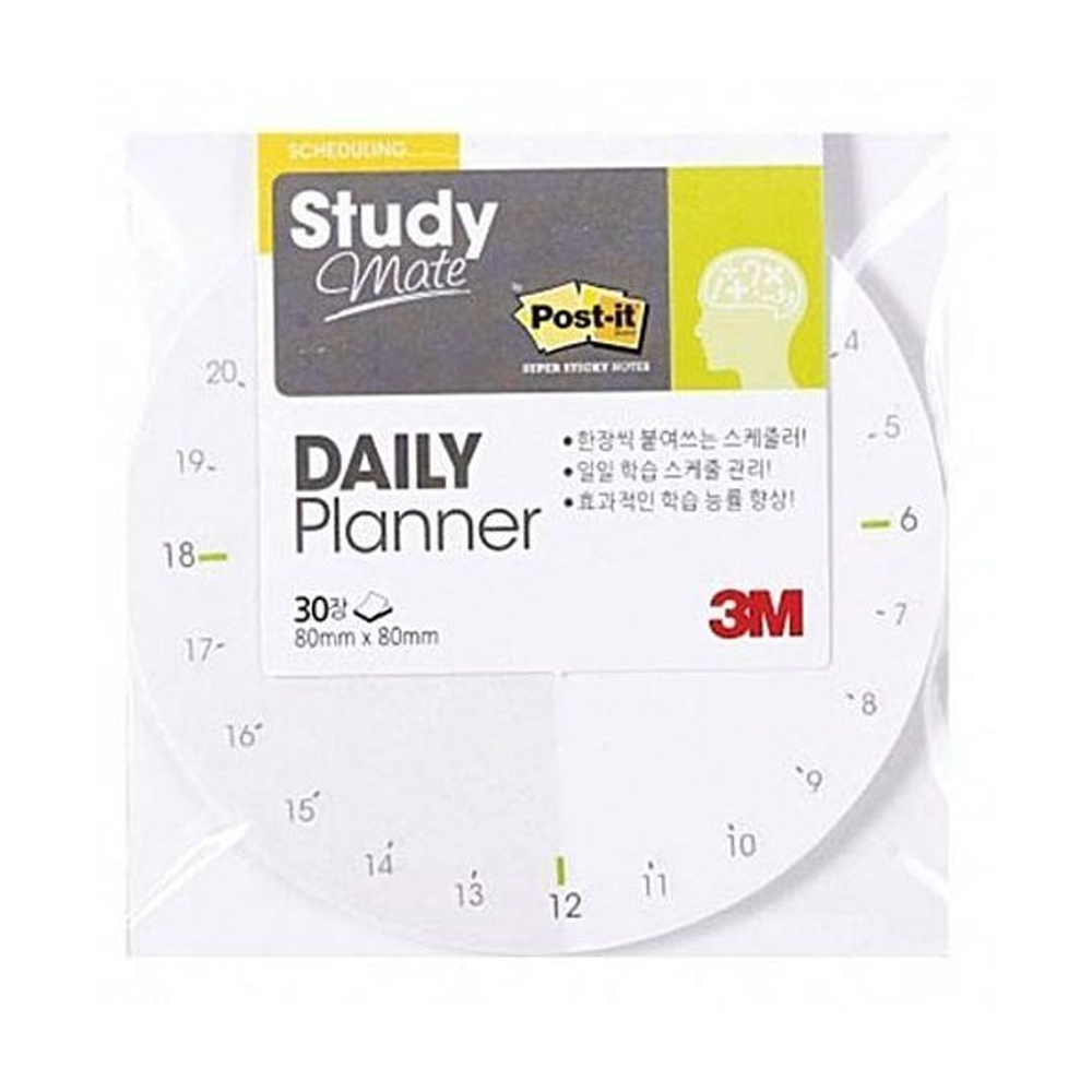 오피스존 3M 포스트잇 스터디메이트 데일리플래너 원형 시간표