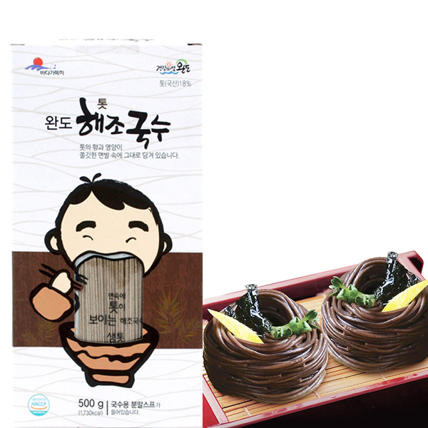 완도바다식품 완도 해조 톳국수 500gx4팩 스프포함