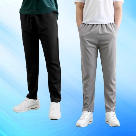 남자 여름 쿨바지 편한 스판 정장바지 아이스 냉동고 슬랙스 일자 밴딩 바지