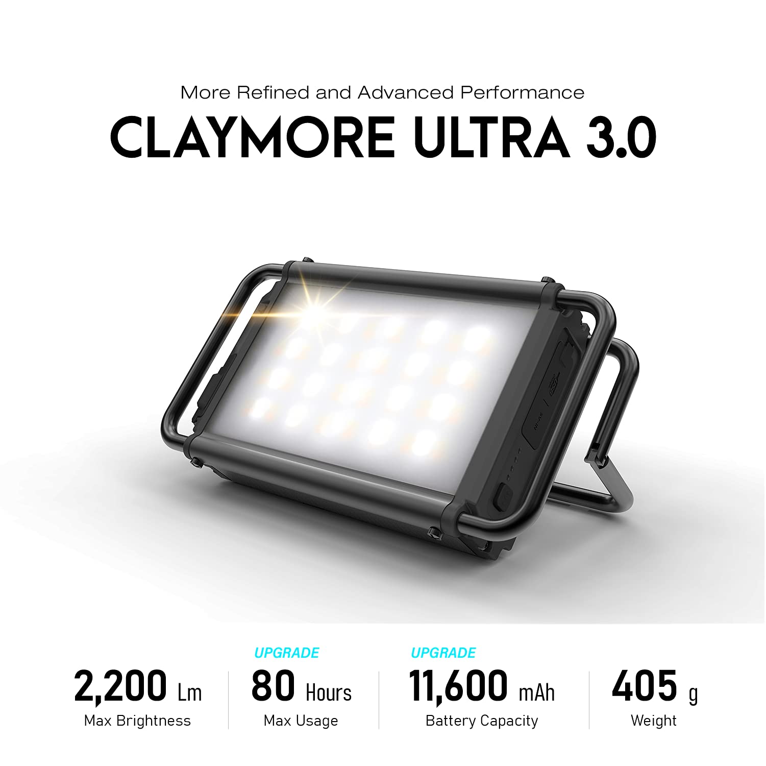 Prism 프리즘 충전식 모바일 LED 랜턴 CLAYMORE 클레이 모어 ULTRA 울트라 3 0 M CLC-1400BK